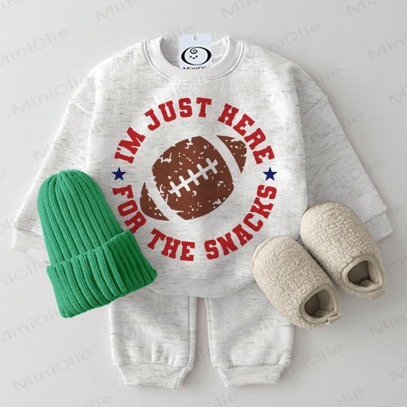 I'M JUST HERE FOR THE SNACKS Baby 2-piece Light Grey Set