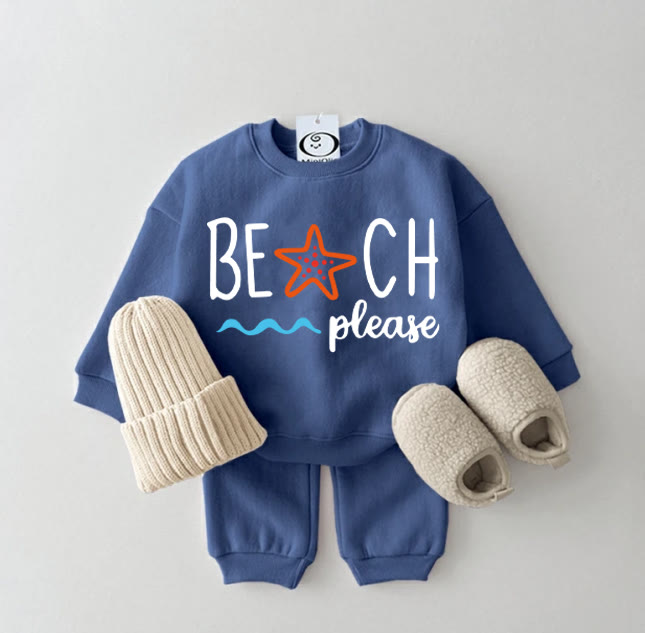 BEACH PLEASE Baby 2-piece Blue Set