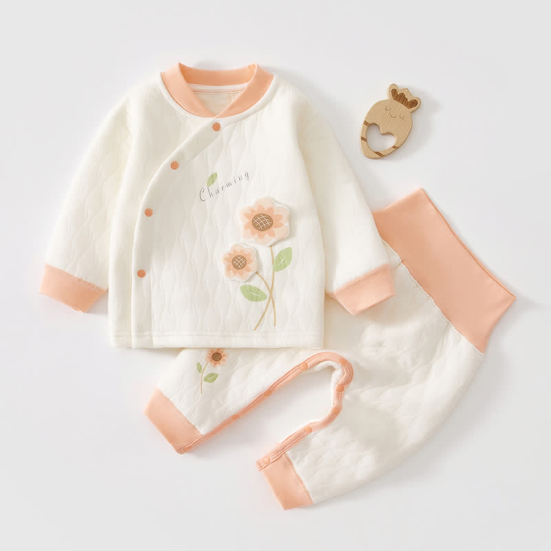 CHARMING Baby 2-Piece Flower Quilted Set