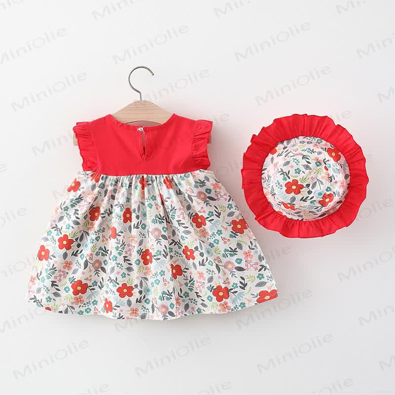 Baby Toddler Daisy Flower Dress with Hat