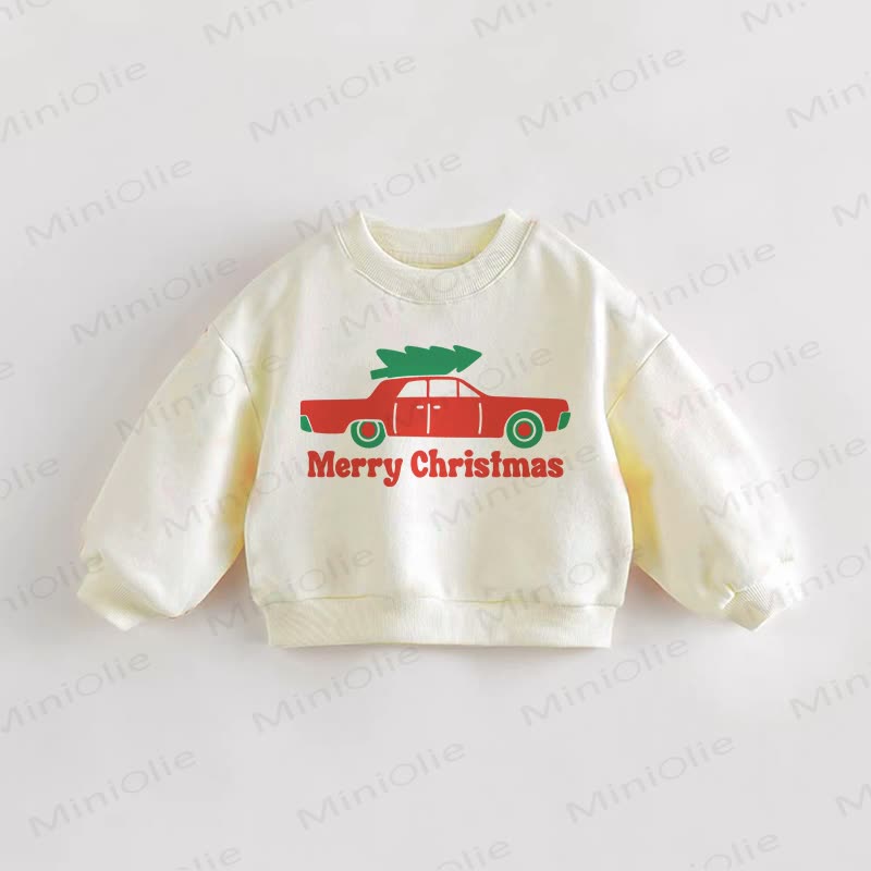 MERRY CHRISTMAS Baby Car Cream Sweatshirt