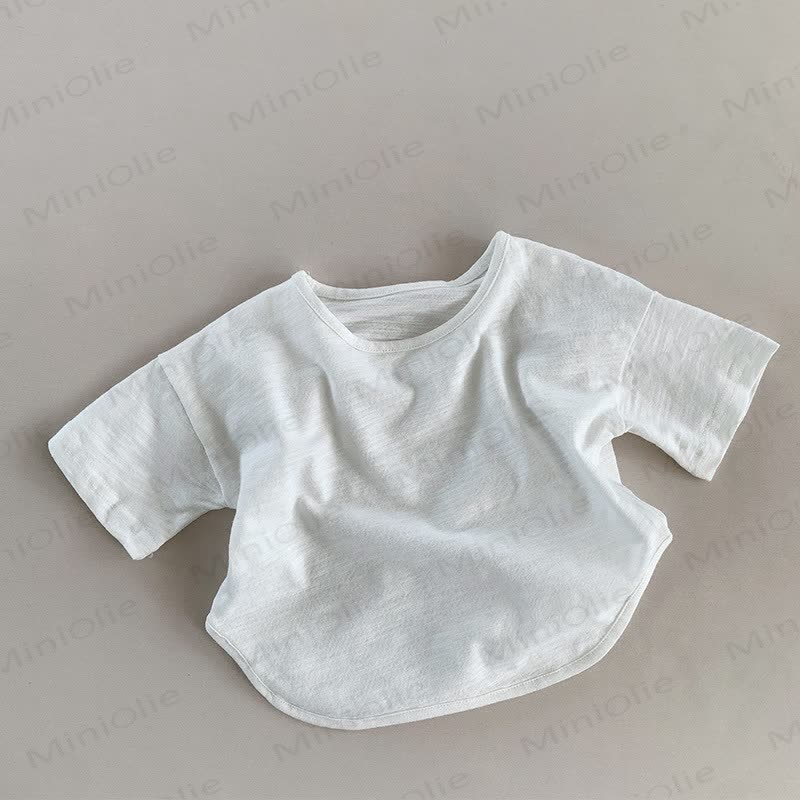 Toddler Solid Color Retro Soft T-shirt