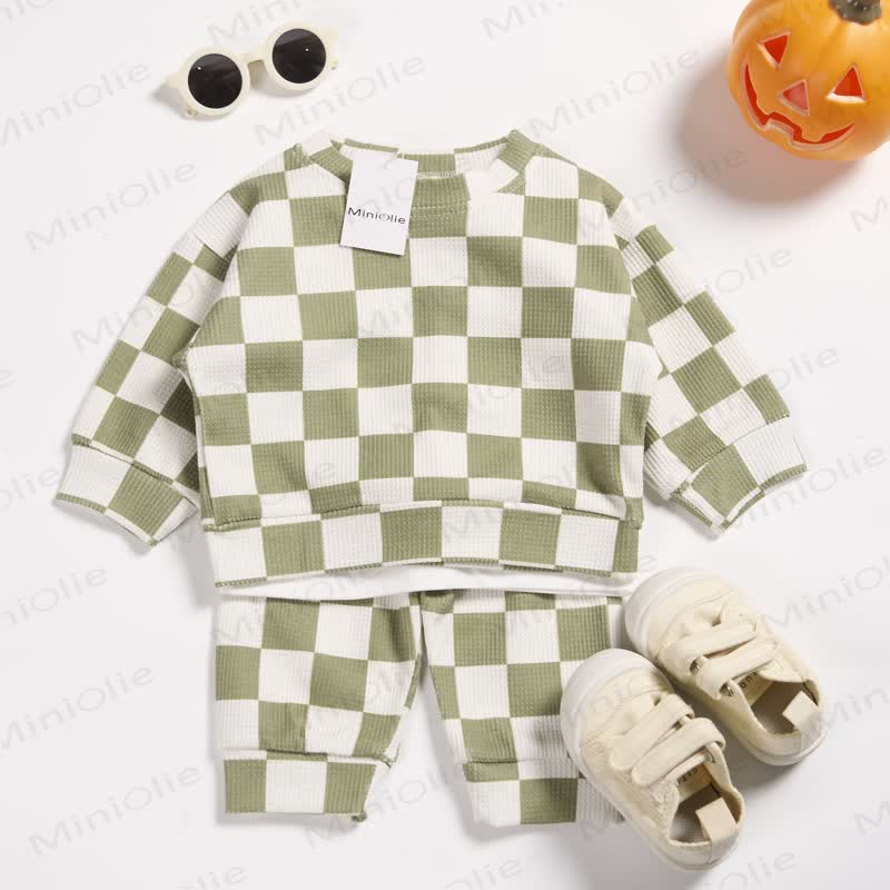 Baby Toddler Checkerboard Waffle 2-piece Set