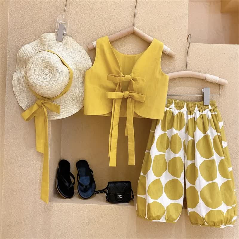 Toddler 2-Piece Yellow Dots Set with Hat