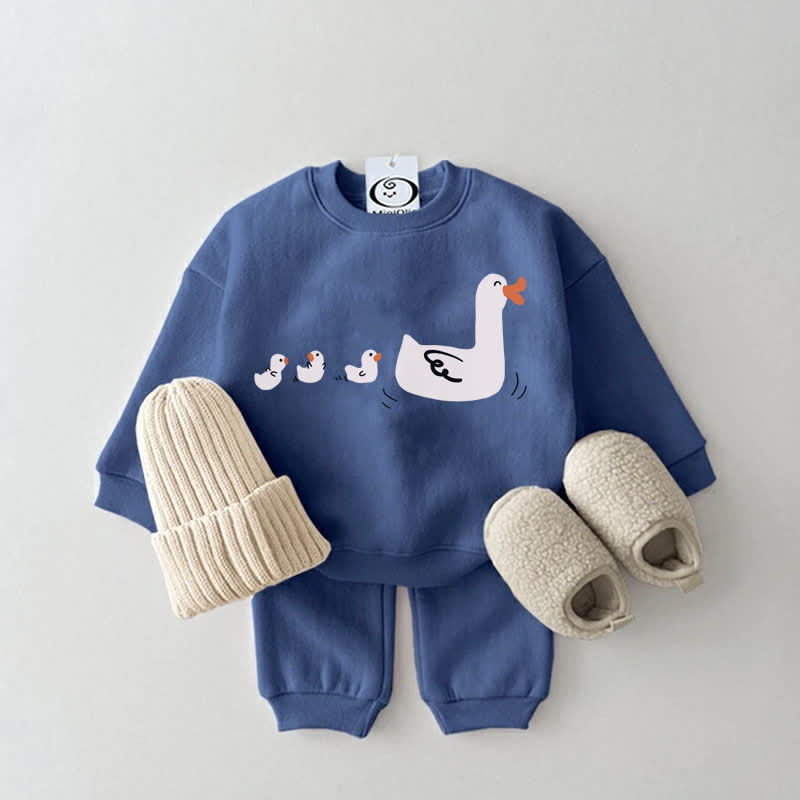 Baby Cute Duck Blue Sweatsuit 2-piece Set