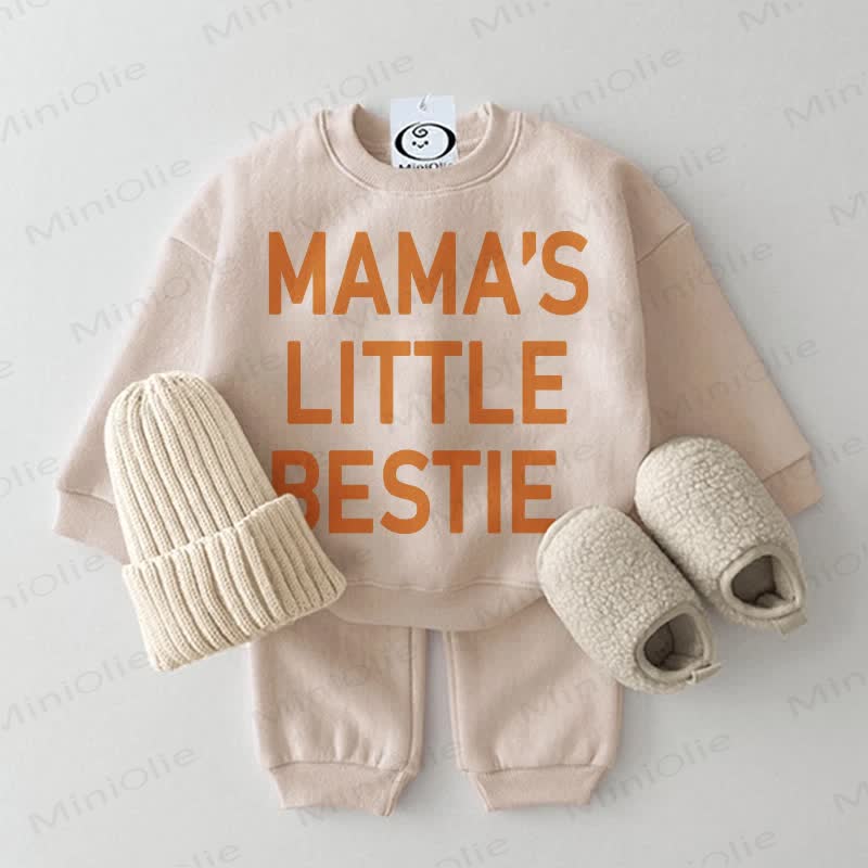 MAMA'S LITTLE BESTIE Baby 2-Piece Beige Set
