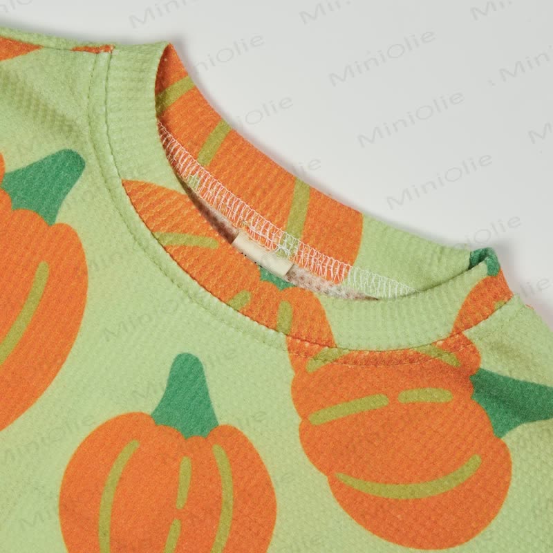 Baby Toddler Pumpkin Green Waffle 2-piece Set