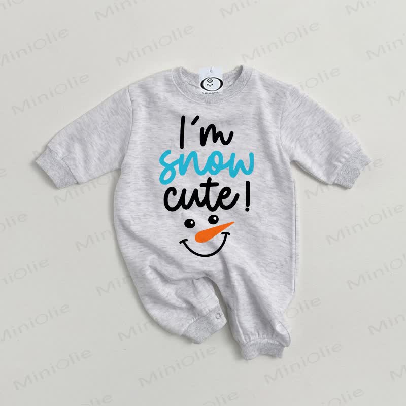 I'M SNOW CUTE Baby Snowman Grey Romper