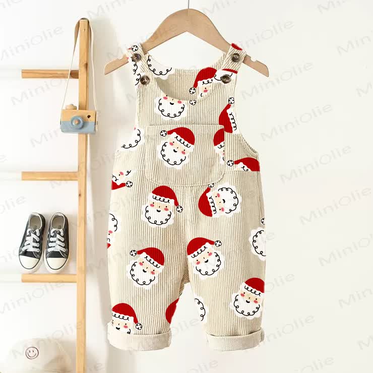 Baby Toddler Cartoon Santa Claus Corduroy Overalls