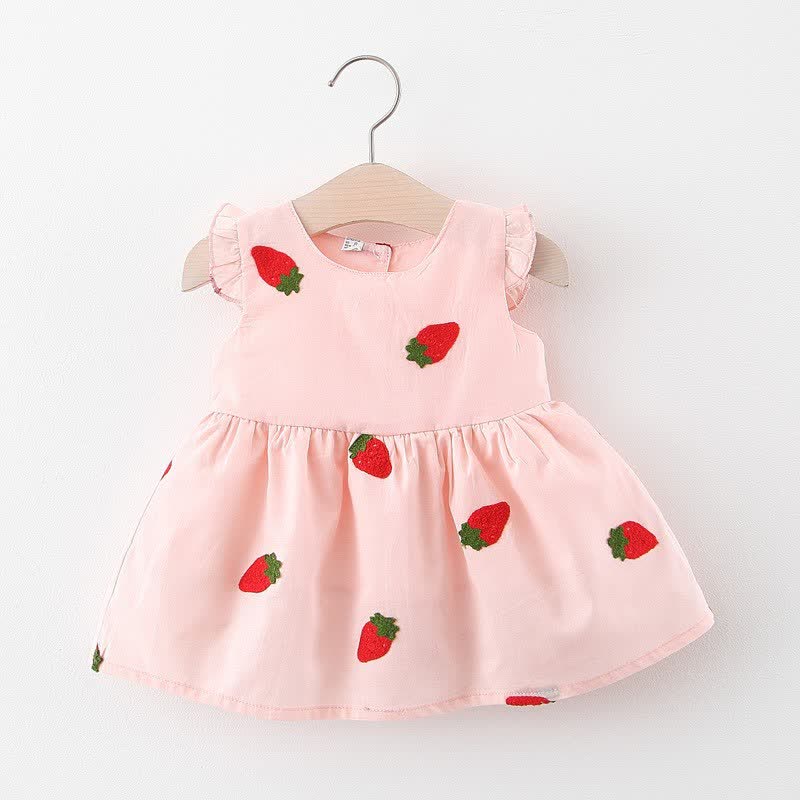 Baby Cherry Ruffle Sleeves Summer Dress