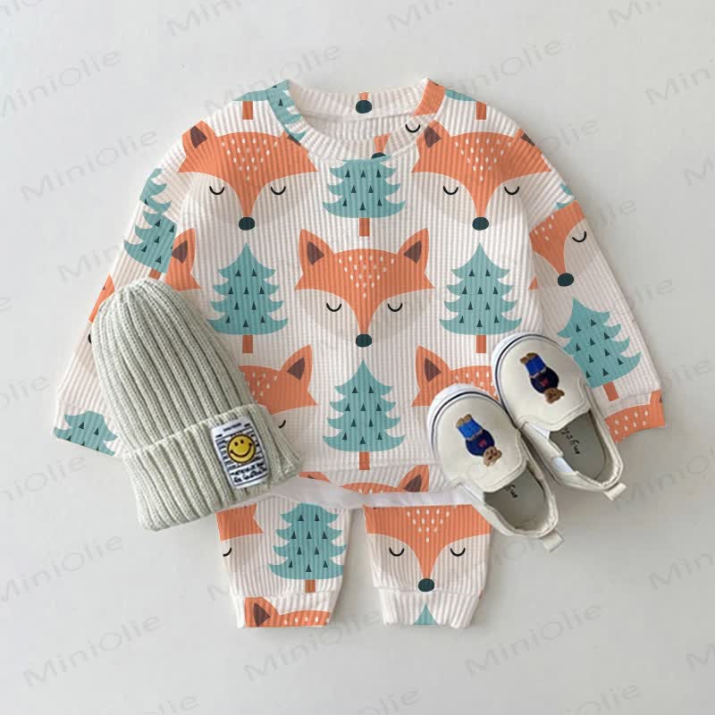 Baby Toddler Fox Forest Waffle 2-piece Set