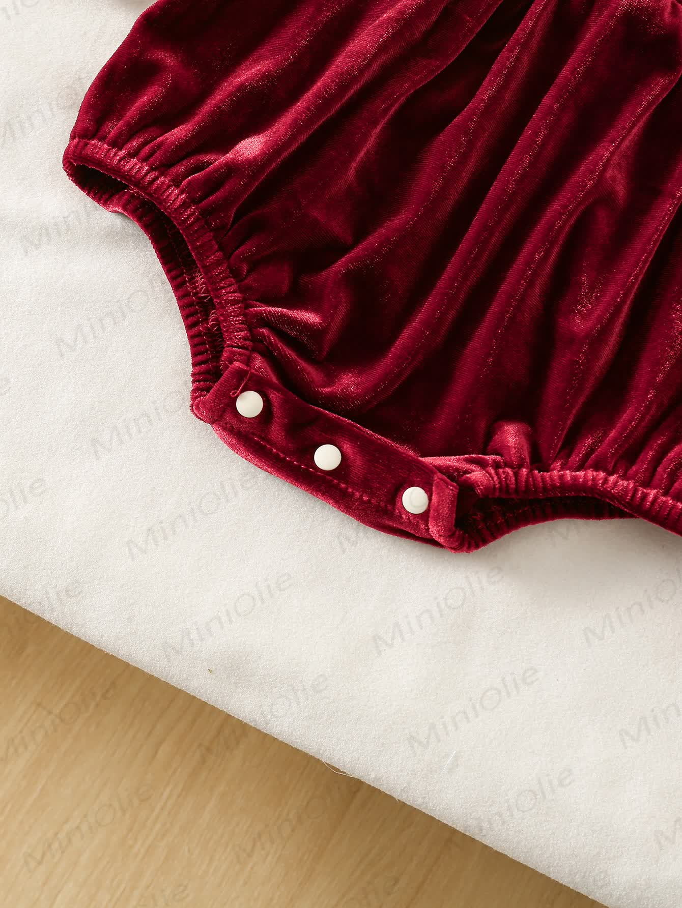 Baby Girl Velvet Lace Red Bodysuit