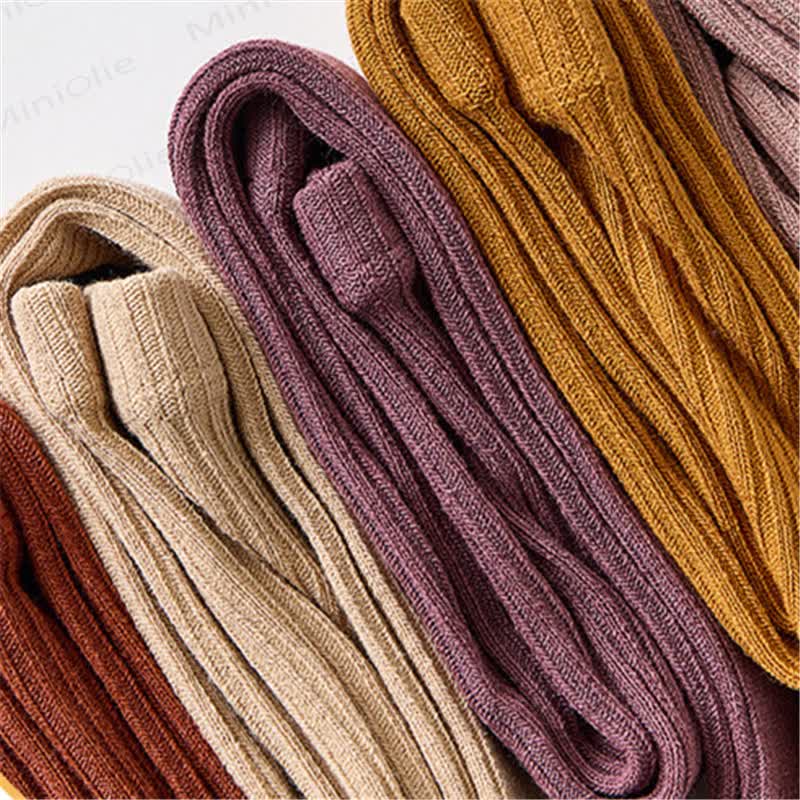 Baby Ribbed Solid Color Tights