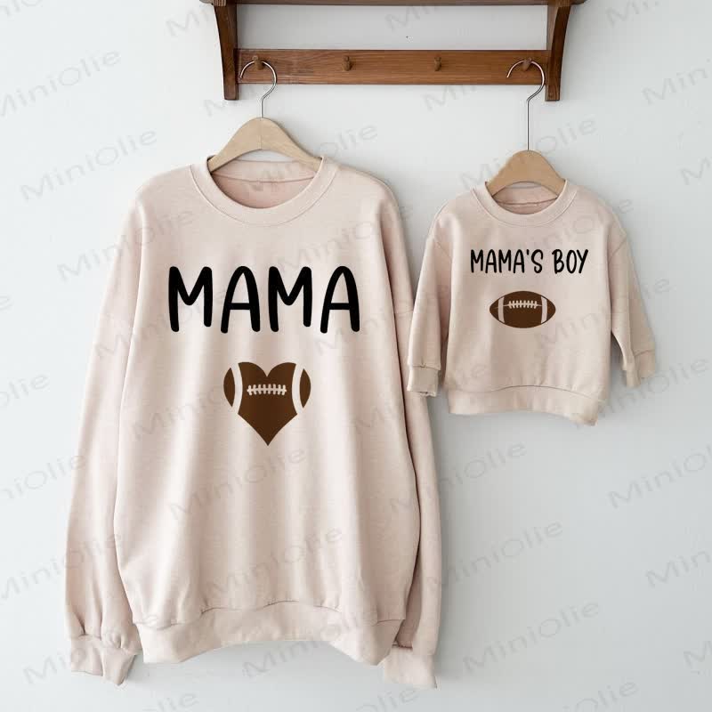 MAMA/MAMA'S BOY Beige Family Football Sweatshirt