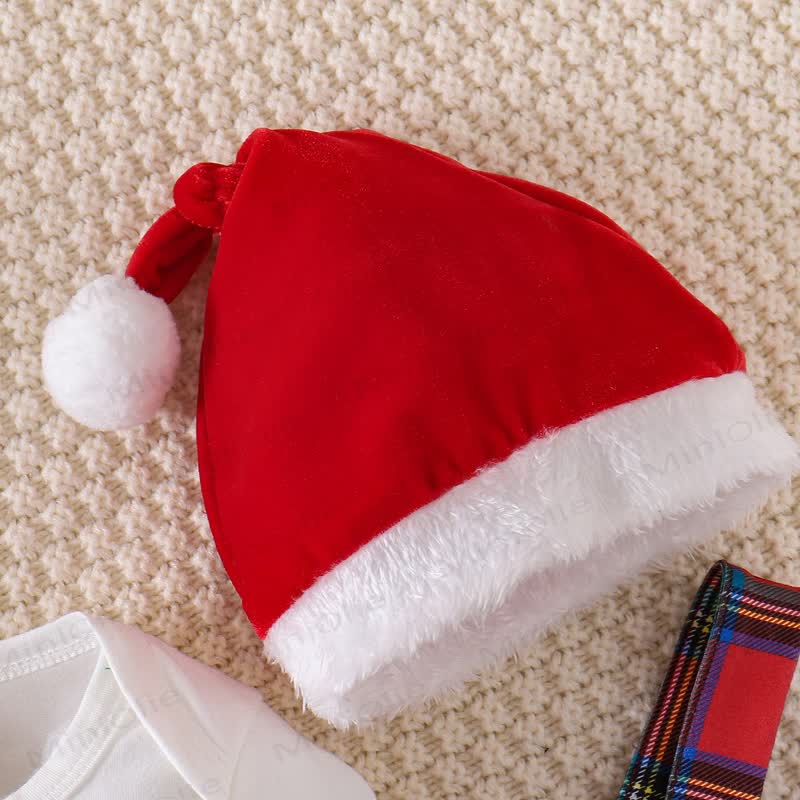 MY 1ST CHRISTMAS Baby Plaid 2-Piece Set with Hat