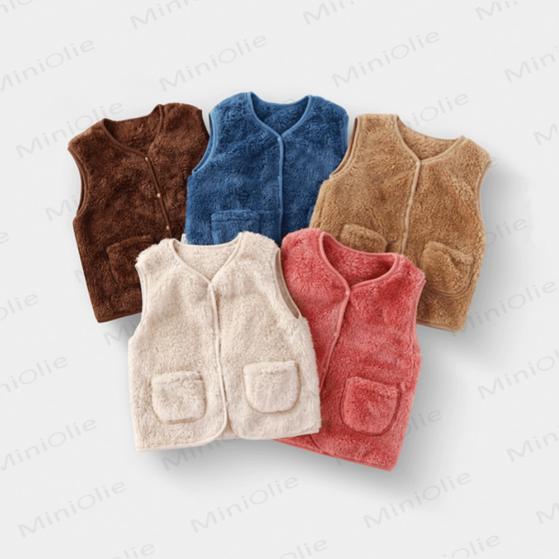 Baby Toddler Solid Color Fleece Vest Jacket