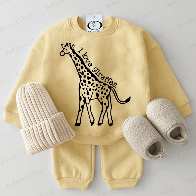 I LOVE GIRAFFES Baby 2-piece Yellow Set