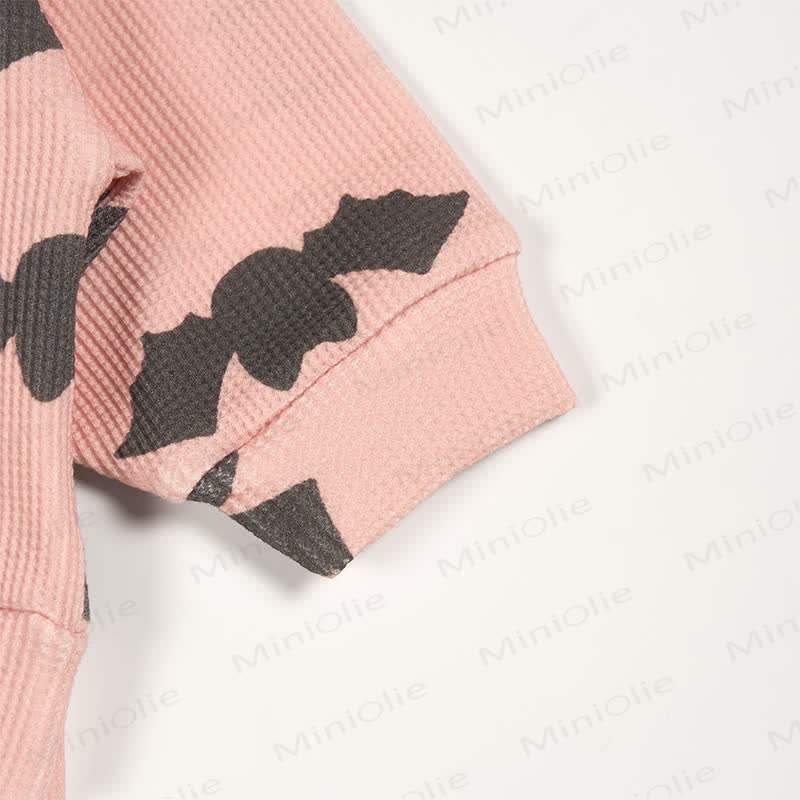 Baby Bat Silhouette Pink Waffle 2-piece Set
