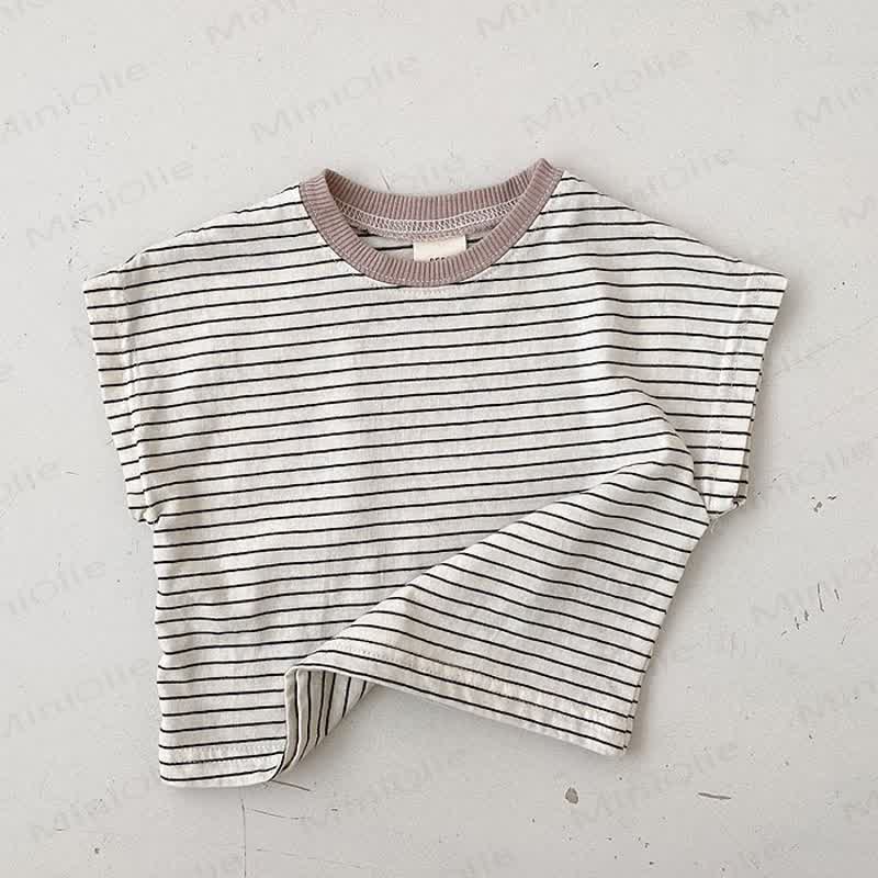 Baby Contrast Collar Striped T-Shirt