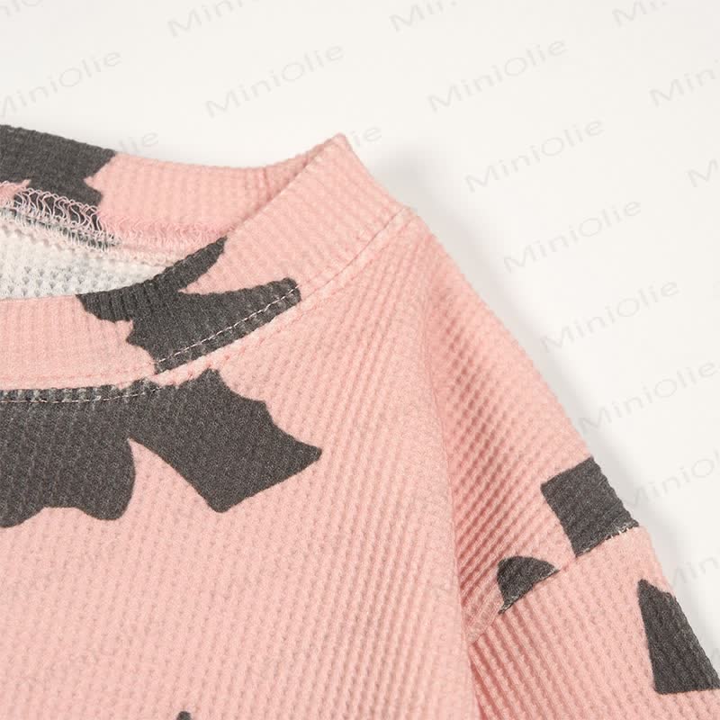 Baby Bat Silhouette Pink Waffle 2-piece Set