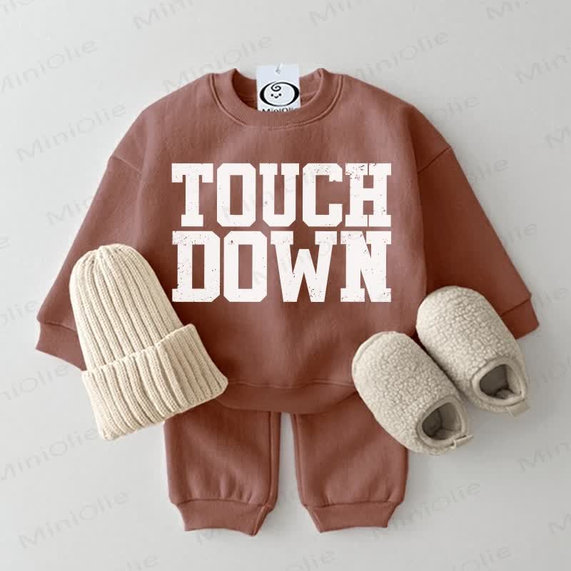TOUCH DOWN Baby Brown Sweatshirt and Pants Set