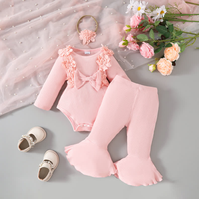 Baby 2-Piece Flower Bow Set with Headband
