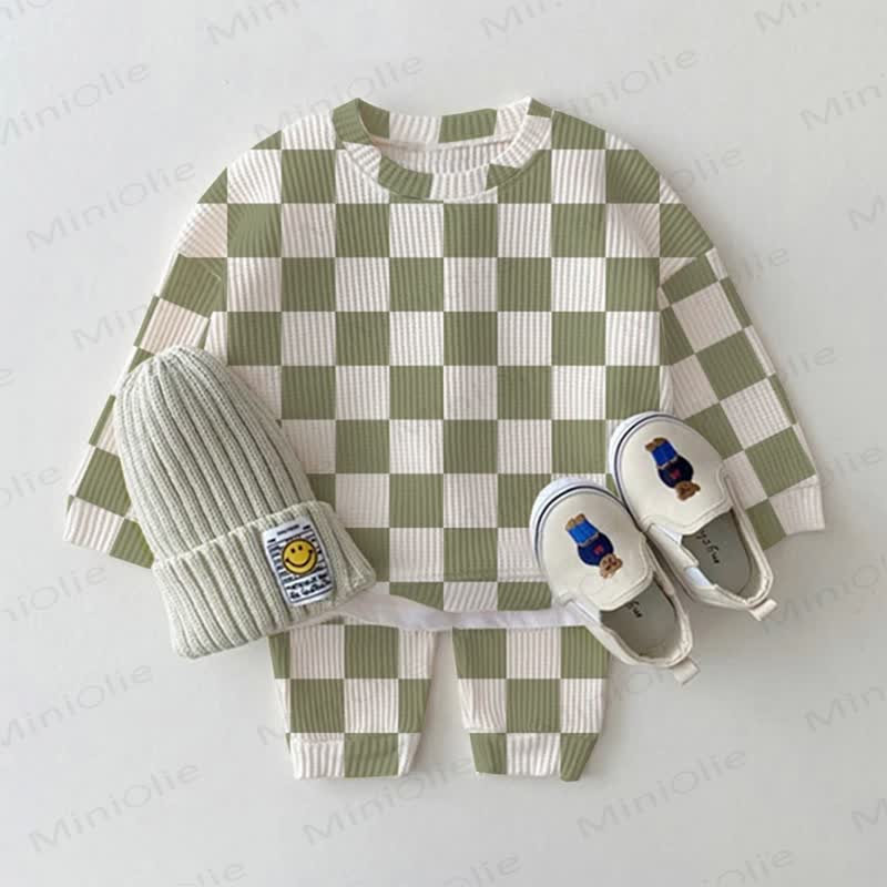 Baby Toddler Checkerboard Waffle 2-piece Set