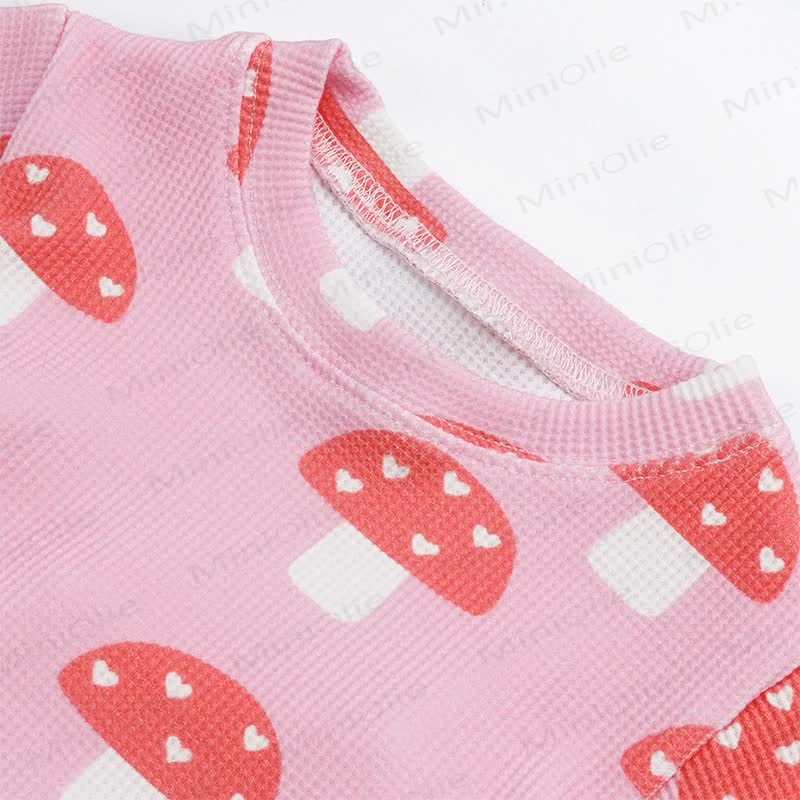 Baby Mushroom Pink Waffle 2-piece Set