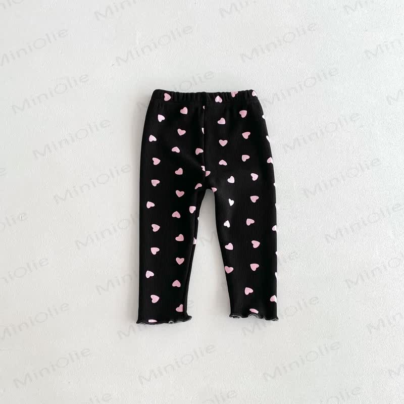 Baby Toddler Girl Heart Fleece Lined Leggings