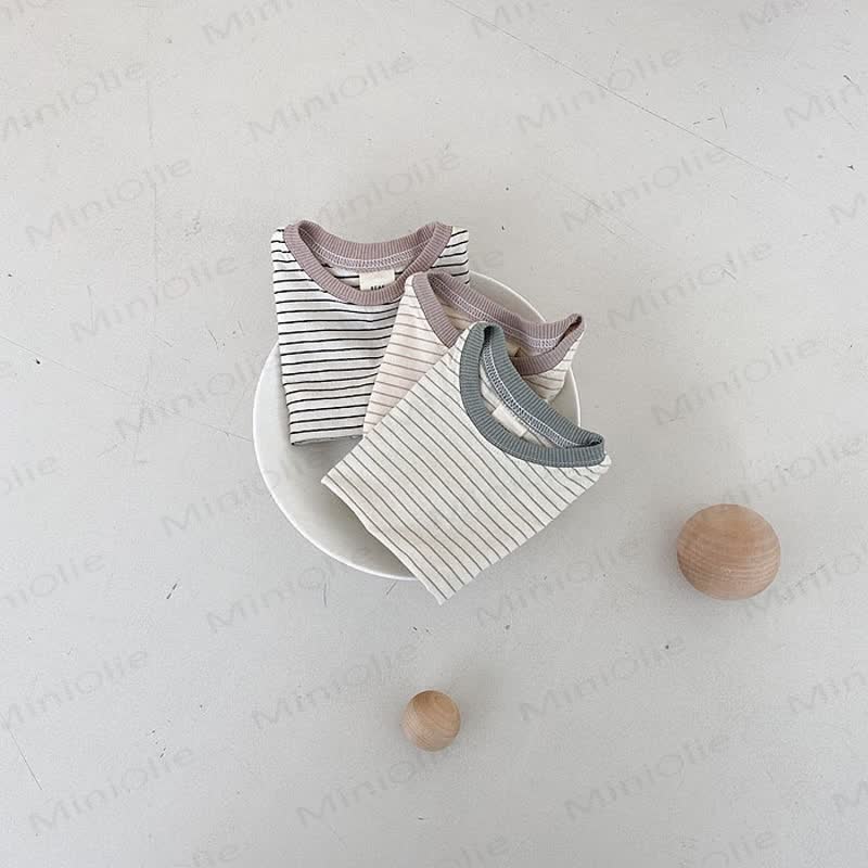 Baby Contrast Collar Striped T-Shirt