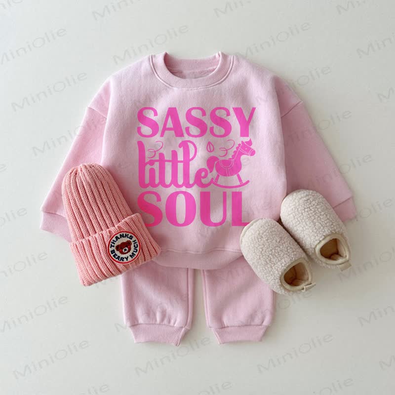 SASSY LITTLE SOUL Baby Sweatshirt 2-piece Pink Set