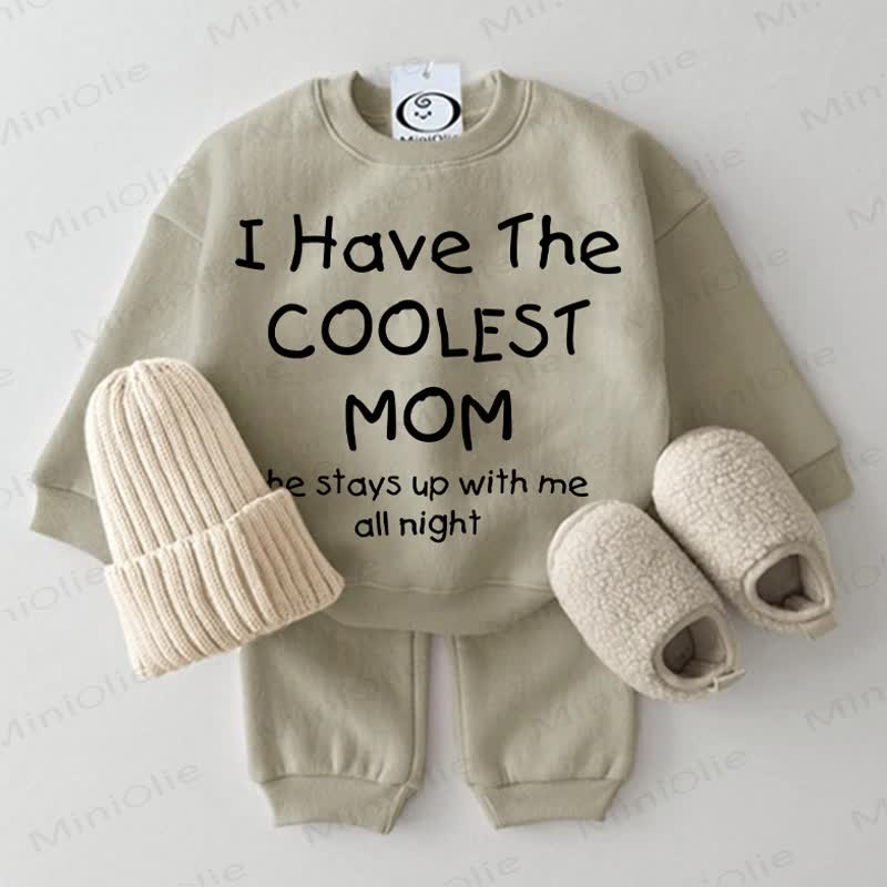 I HAVE THE COOLEST MOM Baby Slogan 2-piece Set