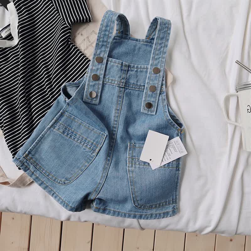 Toddler Fashion Button Denim Overalls