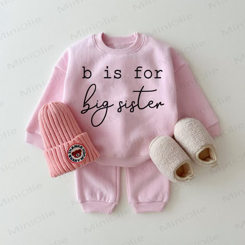 B IS FOR BIG SISTER Baby 2-piece Pink Set