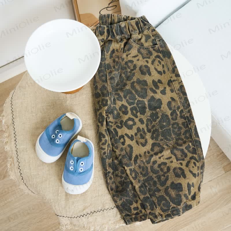 Kid Boy Leopard Print Jeans Pants