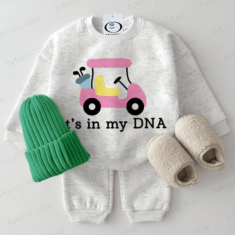 GOLF IS IN MY DNA. Baby 2-piece Light Grey Set