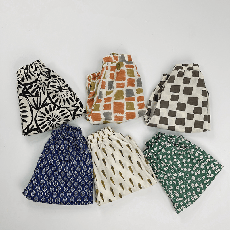 Toddler Loose Retro Pattern Design Pants