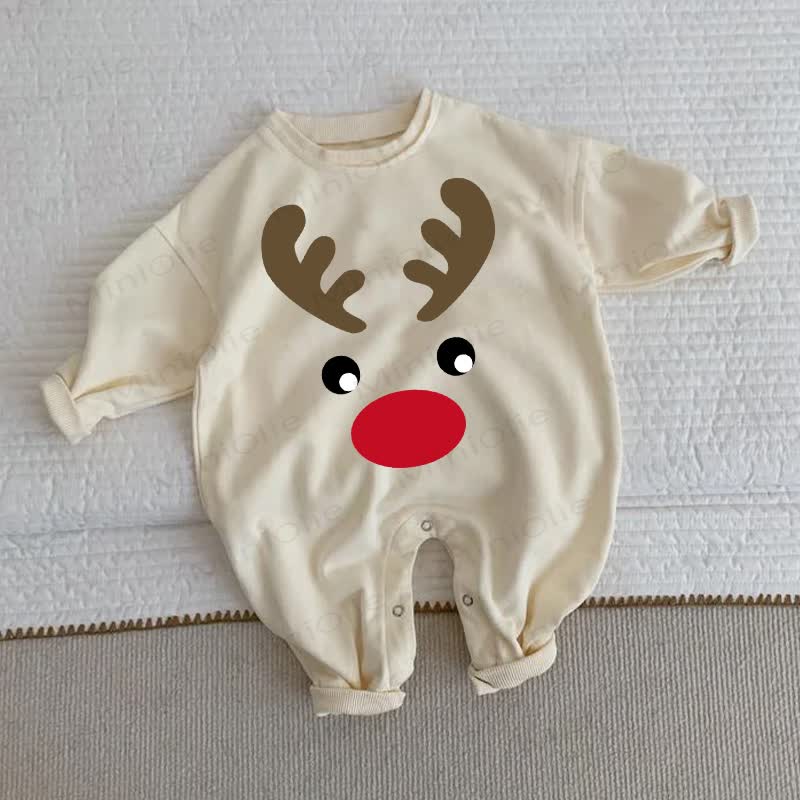 Baby Cute Elk Beige Romper