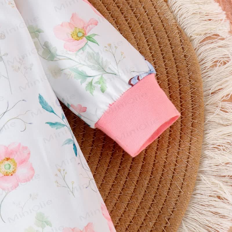 Baby Girl Flower Butterfly Romper with Headband