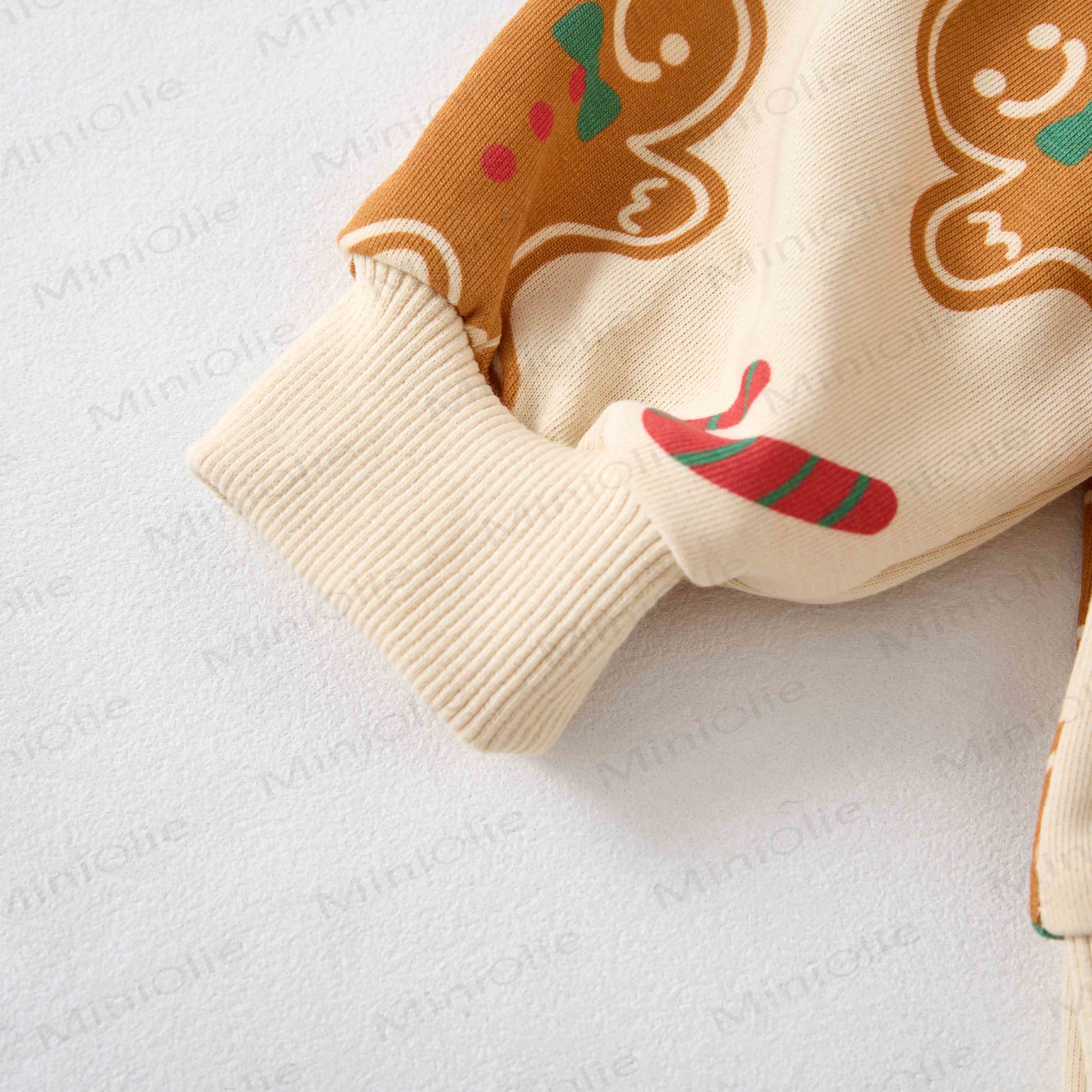 Baby Christmas Gingerbread 2-piece Beige Set