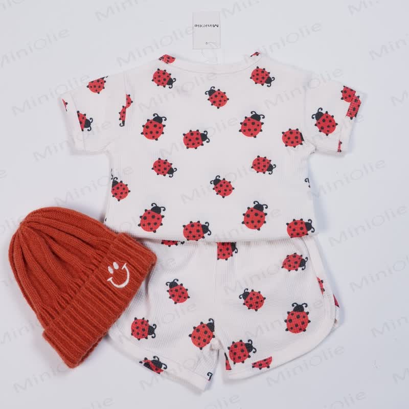 Baby Ladybird Waffle 2-piece Set