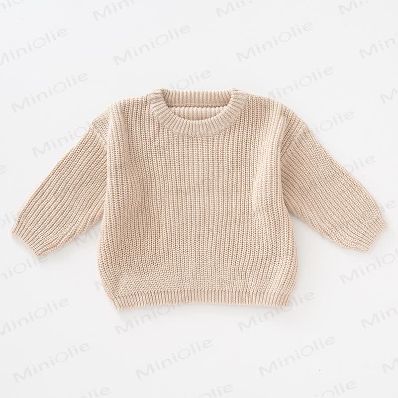 Baby Knitted Solid Color Simple Sweater