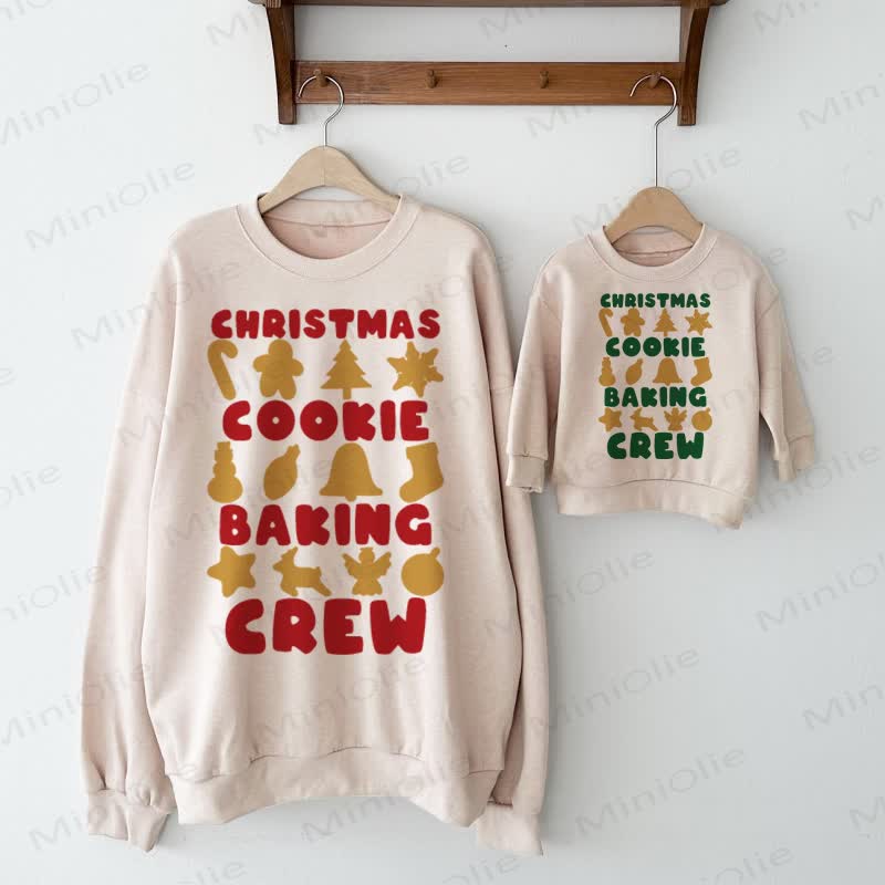 CHRISTMAS COOKIE BAKING CREW Baby Beige Family Sweatshirt