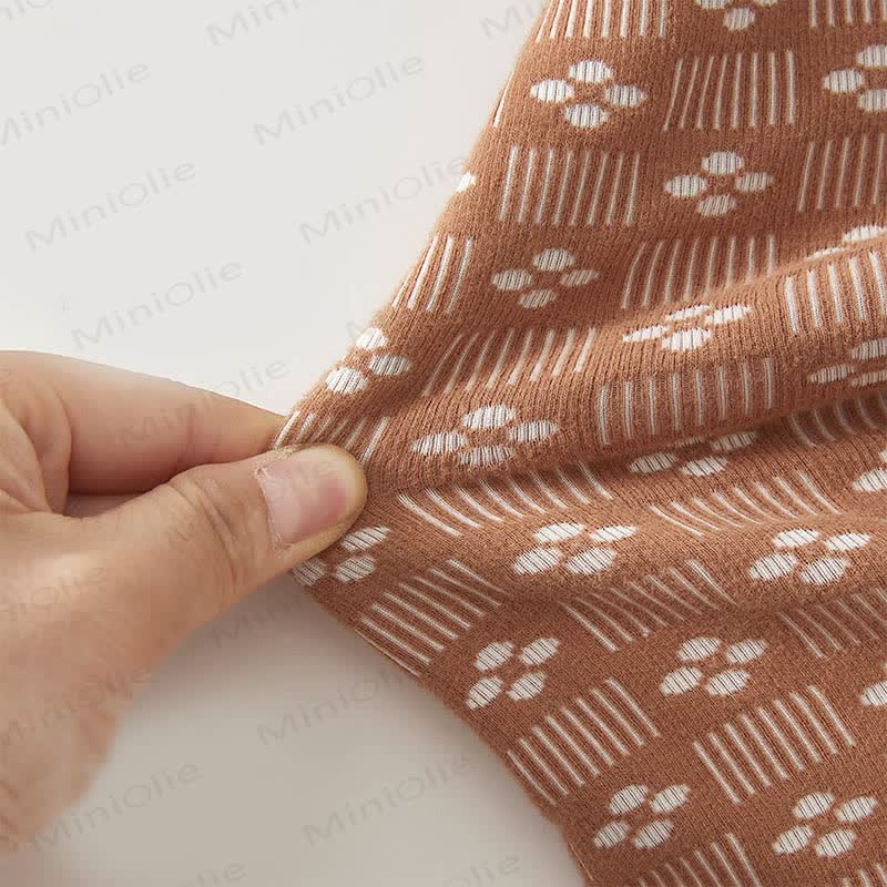 Baby Jacquard Fleece Lined Hooded Romper