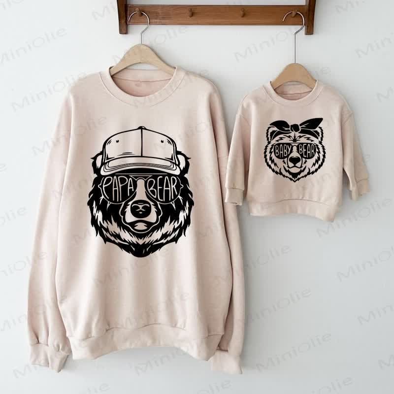 PAPA/BABY BEAR Beige Family Sweatshirt