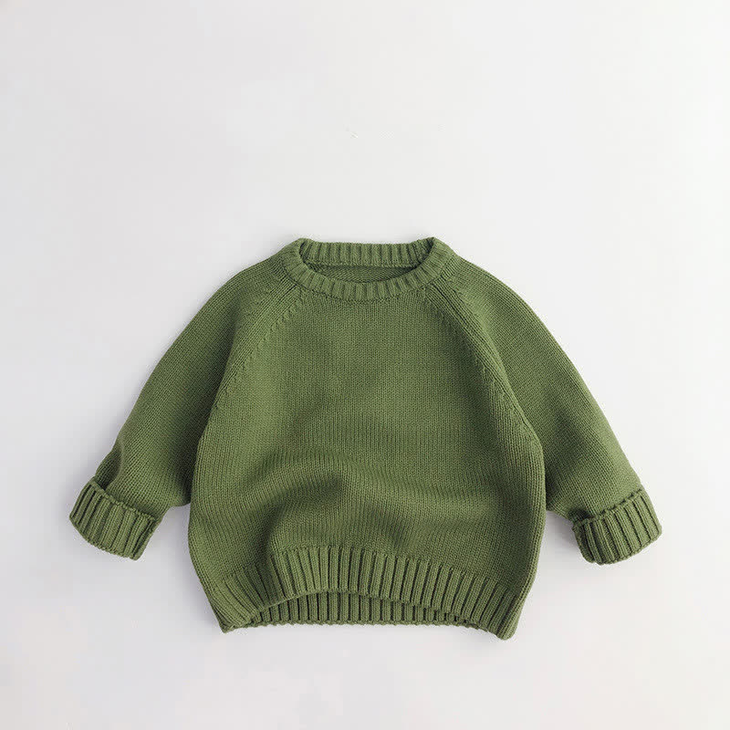 Toddler Solid Color Loose Relax Sweater