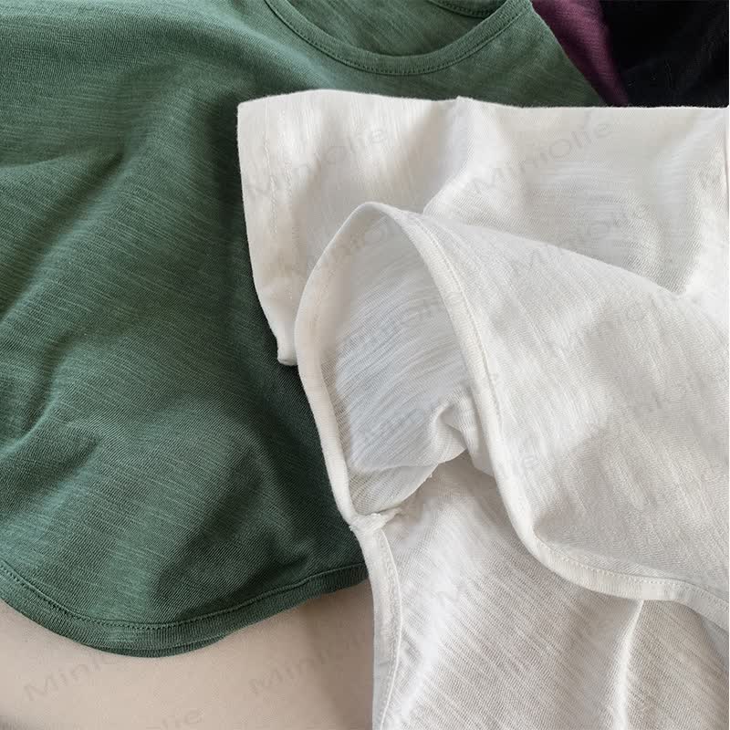 Toddler Solid Color Retro Soft T-shirt