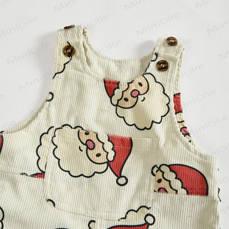 Baby Toddler Santa Corduroy Apricot Overalls