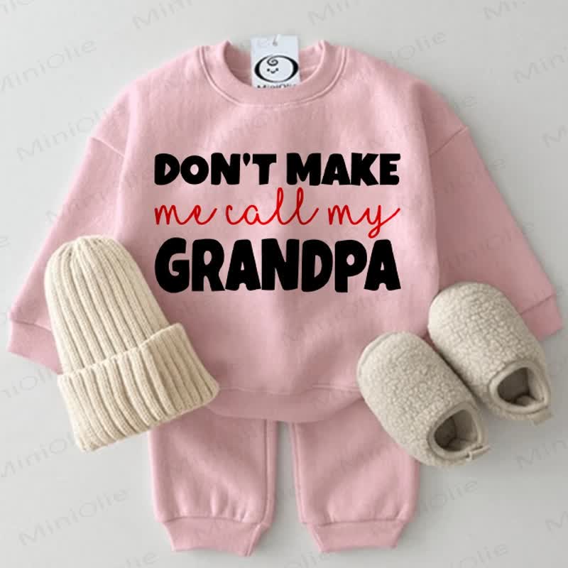DON'T MAKE ME CALL MY GRANDPA Baby 2-piece Pink Set
