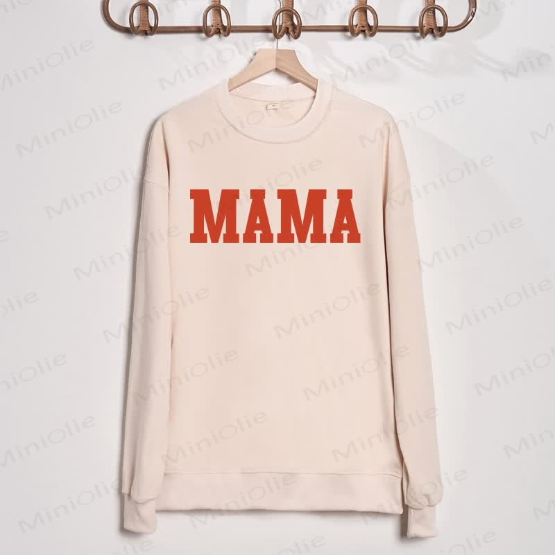 MAMA/MAMA'S PUMPKIN Mommy and Me Beige Family Sweatshirt